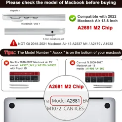 TechProtectus Hard-Shell Laptop Sleeve with Keyboard Cover, Black, (TP-BK-MA13M2)