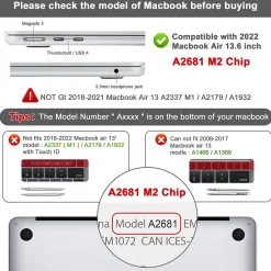 TechProtectus Hard-Shell Laptop Sleeve with Keyboard Cover, Crystal Clear, (TP-CYC-K-MA13M2)