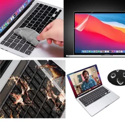 TechProtectus Laptop Case with Keyboard Cover and Screen Protector, Black, Plastic (TP-BK-K-MP14M1)