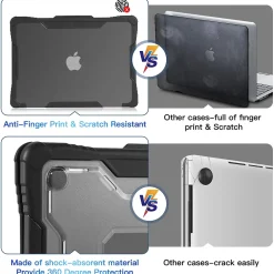 TechProtectus Rugged Laptop Sleeve with Keyboard Cover for Apple 13.6 Macbook Air 2022 M2, Black (TP-RBK-MA13M2)