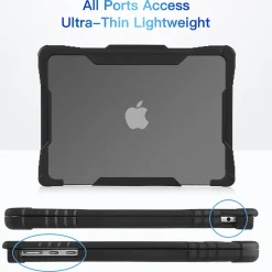 TechProtectus Rugged Laptop Sleeve with Keyboard Cover for Apple 13.6 Macbook Air 2022 M2, Black (TP-RBK-MA13M2)
