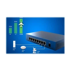 Tenda TEF1008P 8-Port Gigabit Ethernet Unmanaged Switch, 10/100 Mbps, Blue (TEF1008P)* Ethernet Switches & Splitters