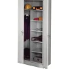 Hot Deluxe Combination Storage Cabinet, 6-Shelf, 1 Closet, Light Grey, 78"H x 36"W x 18"D Storage Cabinets