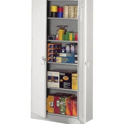 Hot Deluxe Storage Cabinet with Double Hinge Doors, 5-Shelf, Light Grey, 78"H x 36"W x 24"D Storage Cabinets