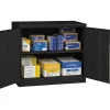 Outlet Jumbo Counter-Height Storage Cabinet, 2-Shelf, Black, 42"H x 48"W x 24"D Storage Cabinets