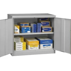 Hot Jumbo Counter-Height Storage Cabinet, 2-Shelf, Light Grey, 42"H x 48"W x 24"D Storage Cabinets