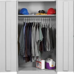 Hot Standard Wardrobe Cabinet, 1-Shelf and Coat Rod, Light Gray, 72"H x 36"W x 24"D Storage Cabinets