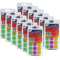 The Pencil Grip ™ Color Coding Circle Labels, Neon, 180 Per Pack, 12 Packs (TPG460-12) Sale