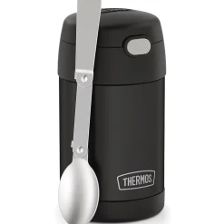 Thermos FUNtainer Stainless Steel Vacuum-Insulated Food Jar with Folding Spoon, 16-Oz., Black Matte (F31101BK6) Discount