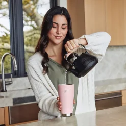 Thermos Icon Stainless Steel Vacuum Insulated Tumbler, 16 oz., Sunset Pink (IS1012SP4)