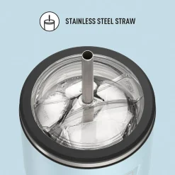 Thermos Icon Stainless Steel Vacuum Insulated Tumbler with Straw, 24 oz., Glacier (IS1112GC4)