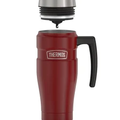 Thermos King Stainless Steel Vacuum Insulated Travel Mug, 16 oz., Rustic Red (THRSK1000MR4)