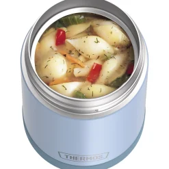 Thermos 16-Ounce FUNtainer Vacuum-Insulated Stainless Steel Food Jar with Folding Spoon, Denim Blue (F31101DB6) New