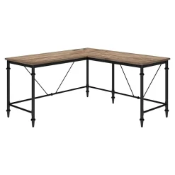 Breslyn 60"W L-Shaped Computer Desk, Crosscut Hickory (SPLS-BRLD-TV) L-Desks