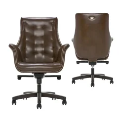 New Brooks Ergonomic Bonded Leather Swivel Executive Chair, Brown (51493-BRN) Office Chairs