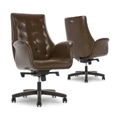 New Brooks Ergonomic Bonded Leather Swivel Executive Chair, Brown (51493-BRN) Office Chairs
