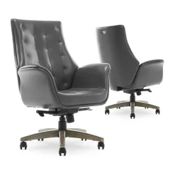 Brooks Ergonomic Bonded Leather Swivel Executive Chair, Gray (51493-GRY) Office Chairs