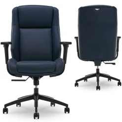 Darius Ergonomic Bonded Leather Swivel Executive Chair, Navy (51490-NVY) Office Chairs