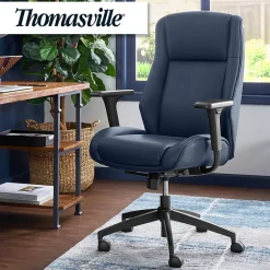 Darius Ergonomic Bonded Leather Swivel Executive Chair, Navy (51490-NVY) Office Chairs