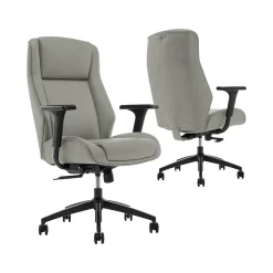 Hot Darius Ergonomic Bonded Leather Swivel Executive Chair, Gray (51490-GRY) Office Chairs