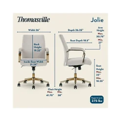 Discount Jolie Ergonomic Fabric Swivel Desk Chair, (60068-LGRY) Ergonomic Chairs