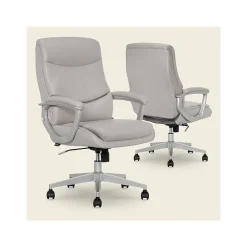 Outlet Josephine Ergonomic Bonded Leather Swivel Manager Chair, Gray (60071-LGRY) Ergonomic Chairs