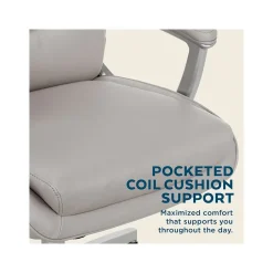 Outlet Josephine Ergonomic Bonded Leather Swivel Manager Chair, Gray (60071-LGRY) Ergonomic Chairs