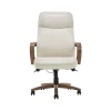 Sale Lockhart Ergonomic Bonded Leather Swivel Executive Chair, Cream (51494-CRM) Office Chairs