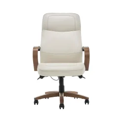 Sale Lockhart Ergonomic Bonded Leather Swivel Executive Chair, Cream (51494-CRM) Office Chairs