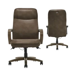 Online Lockhart Ergonomic Bonded Leather Swivel Executive Chair, Brown (51494-BRN) Office Chairs