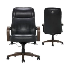 New Lockhart Ergonomic Bonded Leather Swivel Executive Chair, Black (51494-BLK) Office Chairs