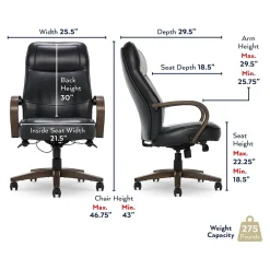 New Lockhart Ergonomic Bonded Leather Swivel Executive Chair, Black (51494-BLK) Office Chairs
