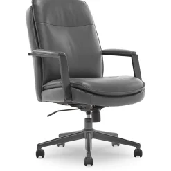 Outlet Upton Ergonomic Bonded Leather Swivel Manager Chair, Gray (51421-GRY) Office Chairs