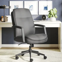 Outlet Upton Ergonomic Bonded Leather Swivel Manager Chair, Gray (51421-GRY) Office Chairs