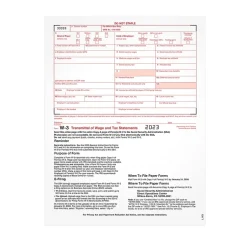 Clearance 2024 W-3 Tax Form, 1-Part, 25 Forms/Pack (LW325) Tax Forms