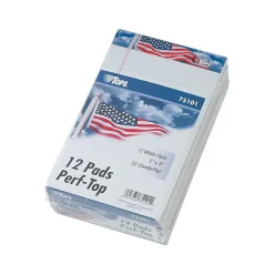 TOPS American Pride Notepads, 5" x 8", Narrow Ruled, White, 50 Sheets/Pad, 12 Pads/Pack (TOP 75101) Sale