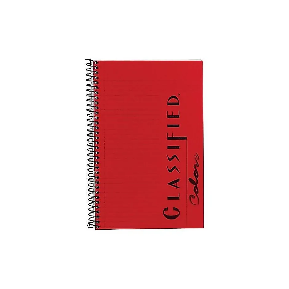 TOPS Classified Colors 1-Subject Notebooks, 5.5" x 8.5", Narrow Ruled, 100 Sheets, Red (73505)