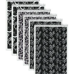 TOPS Designer Steno Pads, 6" x 9", Gregg Ruled, Black/White, 80 Sheets/Pad, 6 Pads/Pack (80230) Sale