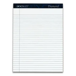 TOPS Docket Diamond Premium Stationery Tablets, 8-1/2" x 11-3/4", Legal Ruled, White, 50 Sheets/Pad, 2 Pads/Pack (63975) Hot