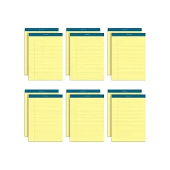 TOPS Docket Notepads, 8.5" x 11.75", Wide Ruled, Canary, 50 Sheets/Pad, 12 Pads/Pack (TOP63400) New