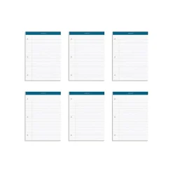 TOPS Docket Notepads, 8.25" x 11.75", Wide, White, 100 Sheets/Pad, 6 Pads/Pack (TOP 63437) Sale