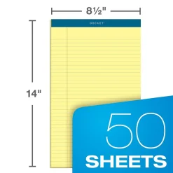 TOPS Docket Notepads, 8.5" x 14", Wide, Canary, 50 Sheets/Pad, 12 Pads/Pack (TOP 63580) Clearance