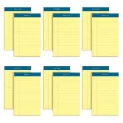 TOPS Docket Notepads, 5" x 8", Narrow Ruled, Canary, 50 Sheets/Pad, 12 Pads/Pack (TOP 63350) New