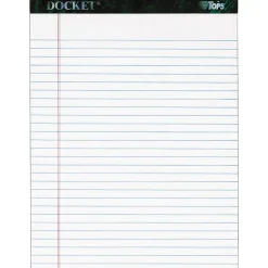 TOPS Docket Writing Pad, 8-1/2" x 11-3/4", Legal Ruled, White, 50 Sheets/Pad (63416) Hot