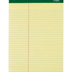 TOPS Double Docket Writing Tablets, 8-1/2" x 11-3/4", Law Ruled, Canary, 100 Sheets/Pad, 6 Pads/Pack (63396) Hot