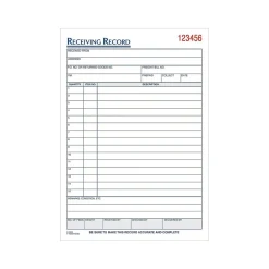 Clearance 3-Part Carbonless Receiving Records, 5.56"W x 7.94"L, 50 Sets/Book (46260) Business Forms