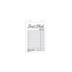 Outlet 1-Part Guest Check Pad, 12 Sets/Book (2100-12) Business Forms