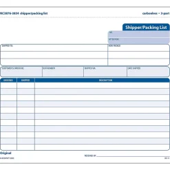 Hot Snap-Off 3-Part Carbonless Packing Slips, 8-1/2" x 7", 50 Sets/Book (3834) Business Forms