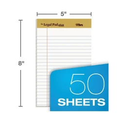 TOPS ® The Legal Pad™ Plus, White, Jr Legal Ruled, 5