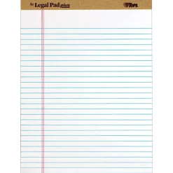 TOPS The Legal Pad Plus Writing Pads, 8-1/2" x 11-3/4", Legal Ruled, White, 50 Sheets/Pad, 12 Pads/Pack (71533) Outlet